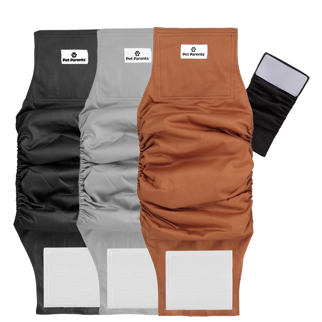 Pet Parents® - Belly Bands (3-Pack) + Extendrs®, Washable Dog Belly Bands - Dog.Dog.Cat.