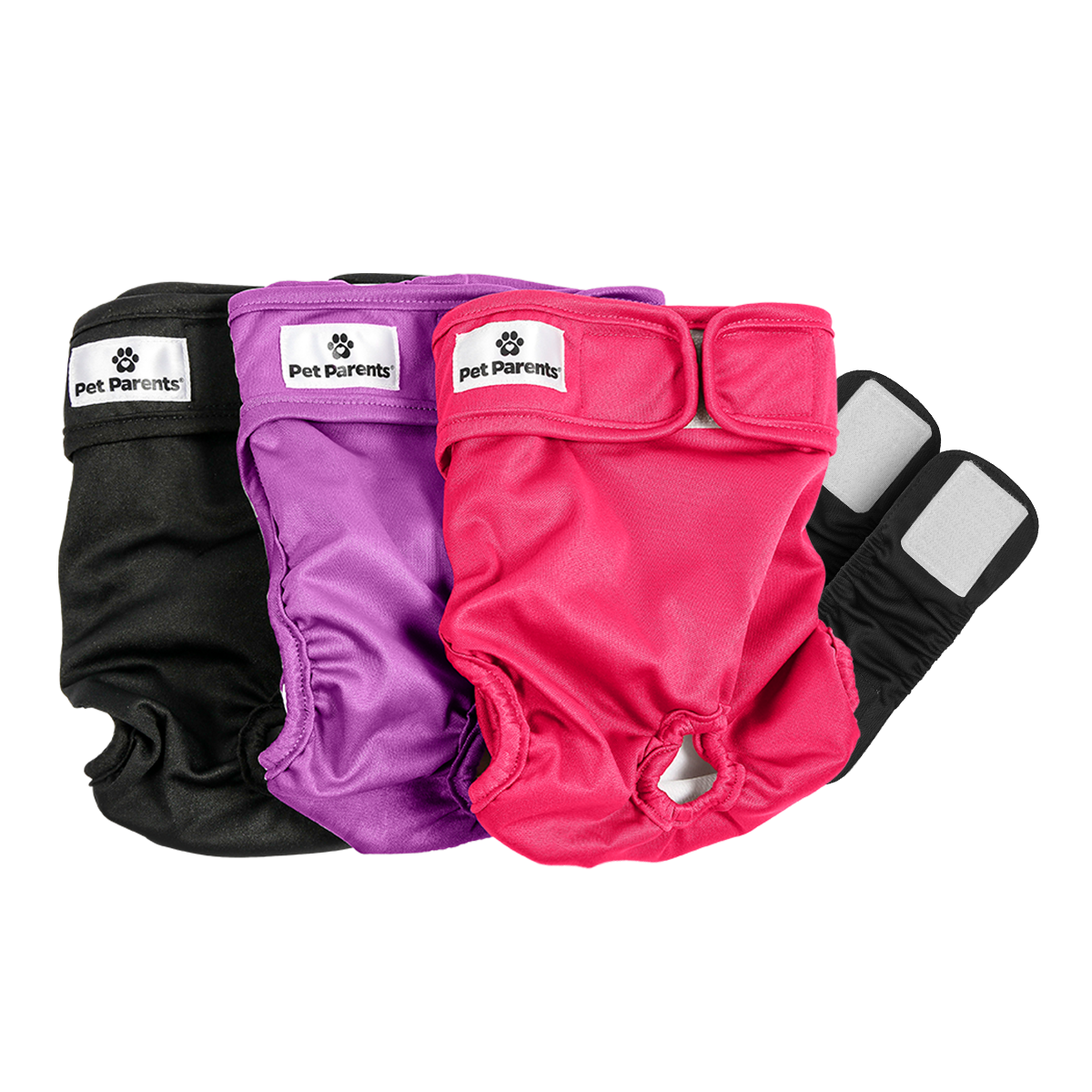 Pet Parents® - Dog Diapers (3-Pack) + Extendrs®, Washable Dog Diapers - Dog.Dog.Cat.