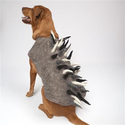 Spike Field Cape- Navy Rainbow Dog Coat 100% Natural Wool - Dog.Dog.Cat.