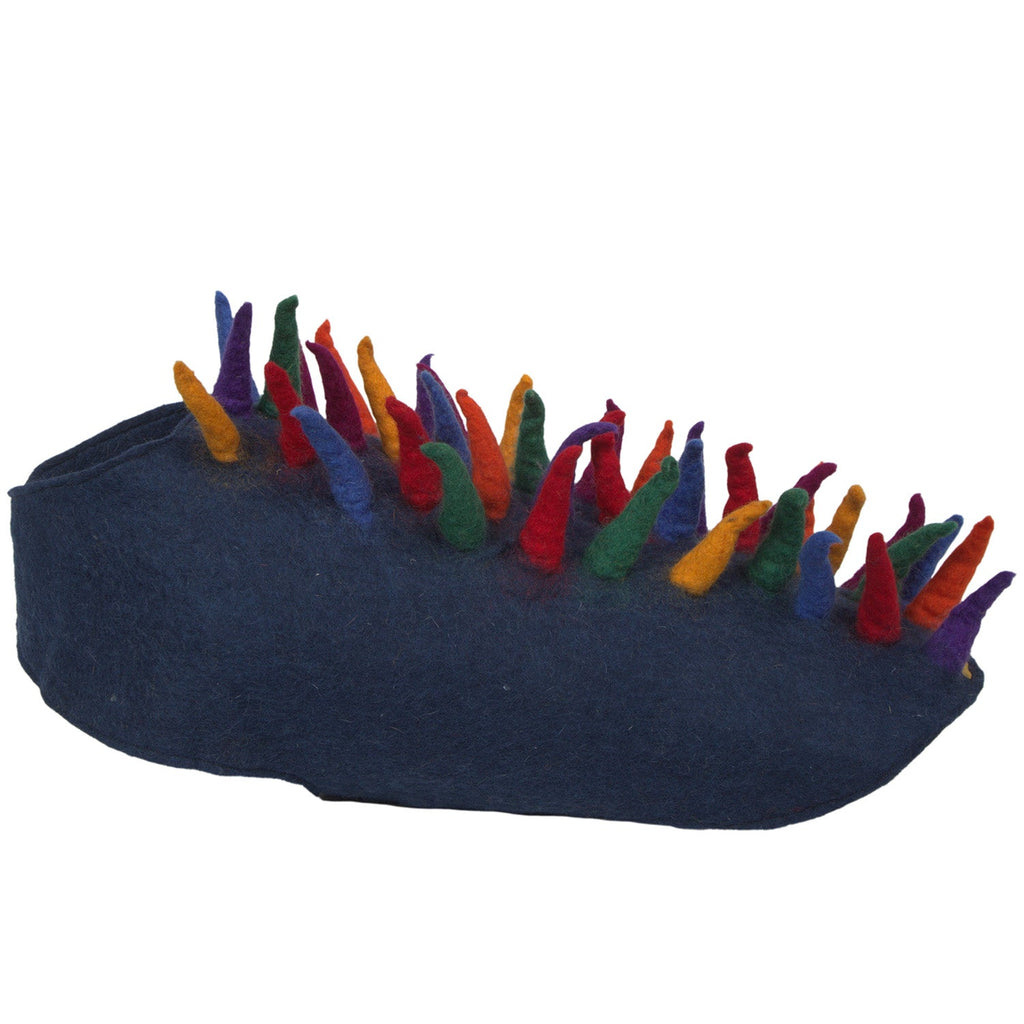 Spike Field Cape- Navy Rainbow Dog Coat 100% Natural Wool - Dog.Dog.Cat.