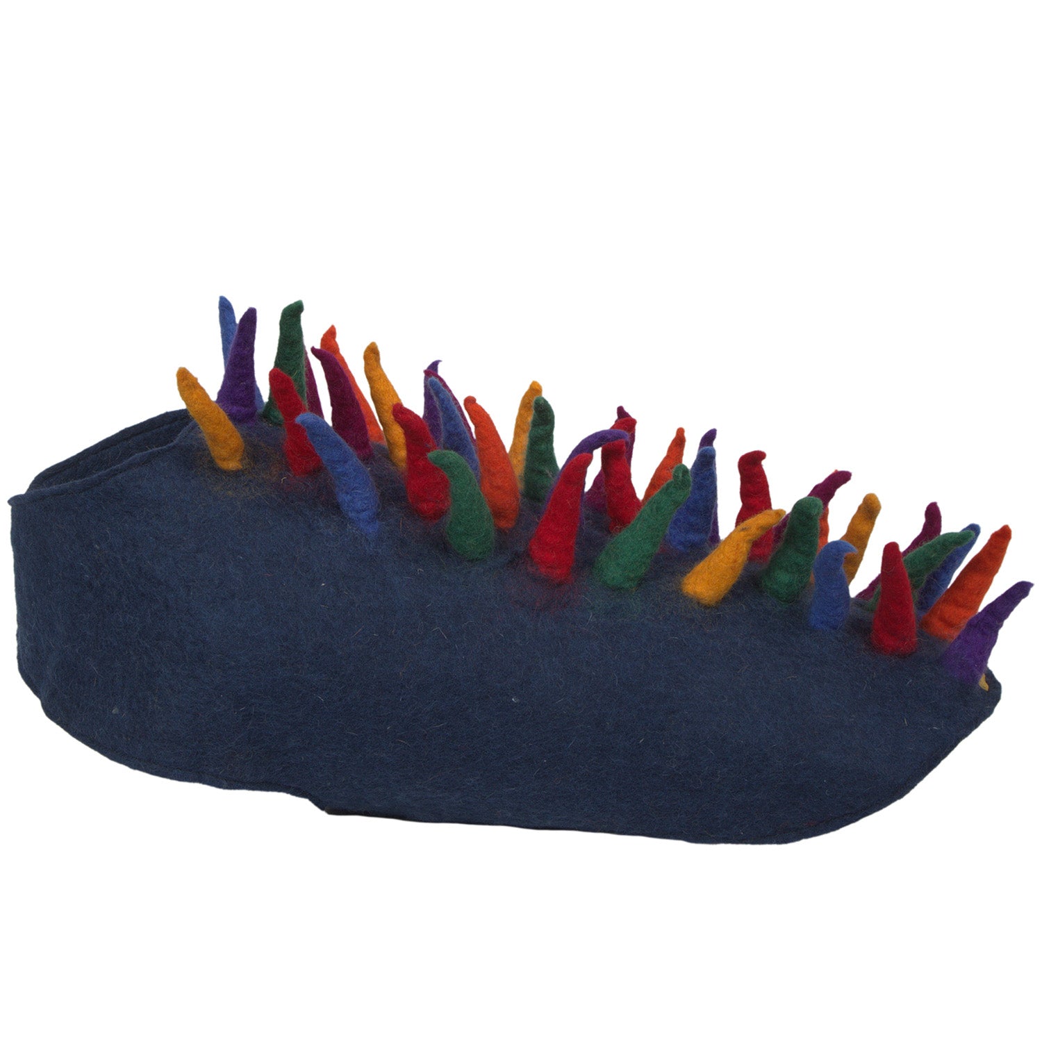 Spike Field Cape- Navy Rainbow Dog Coat 100% Natural Wool - Dog.Dog.Cat.