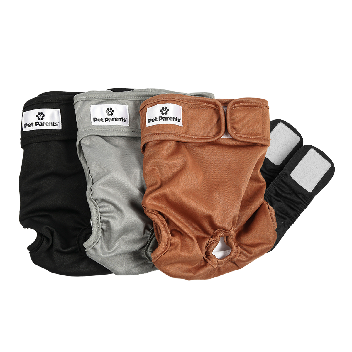 Pet Parents® - Dog Diapers (3-Pack) + Extendrs®, Washable Dog Diapers - Dog.Dog.Cat.
