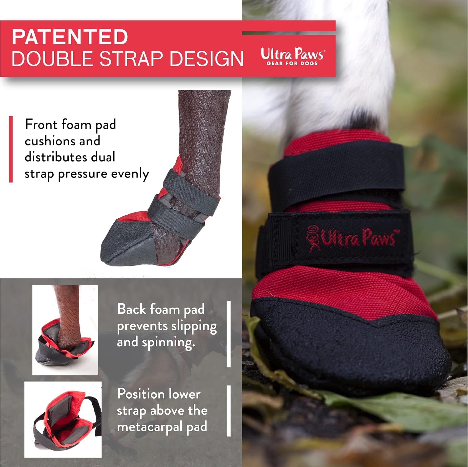Ultra Paws Dog Boots (4boots) - Rugged Red - Dog.Dog.Cat.