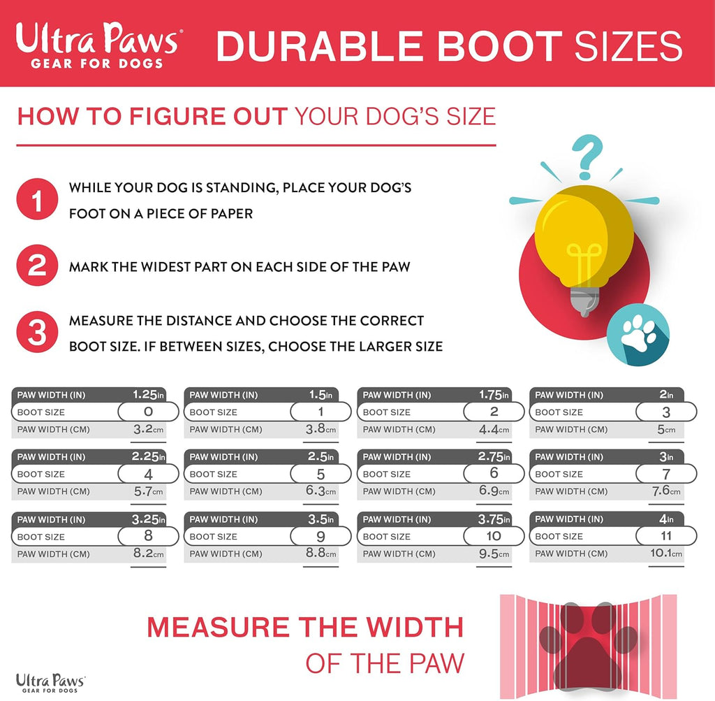 Ultra Paws Dog Boot (4 boots) - Durable Red - Dog.Dog.Cat.