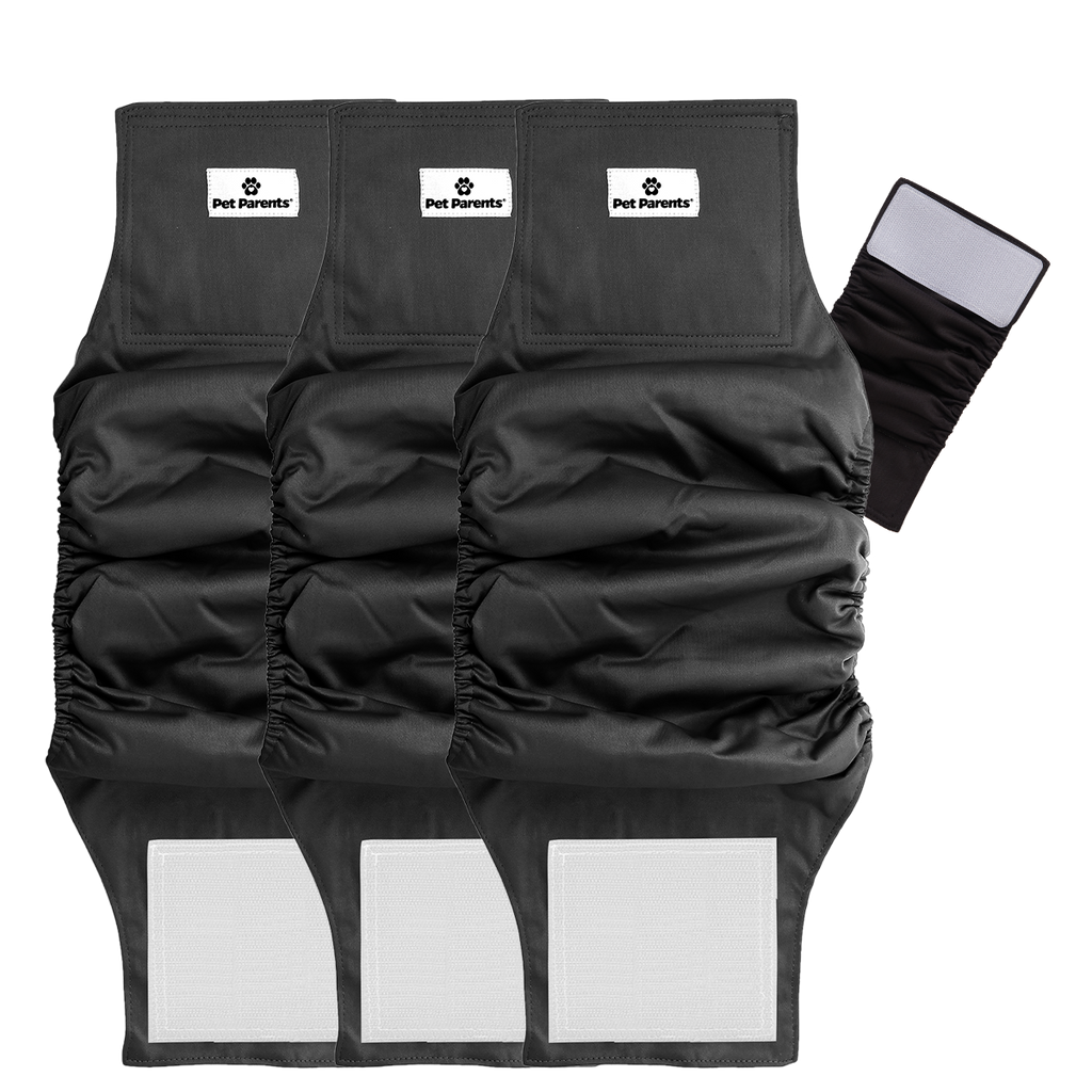 Pet Parents® - Belly Bands (3-Pack) + Extendrs®, Washable Dog Belly Bands - Dog.Dog.Cat.