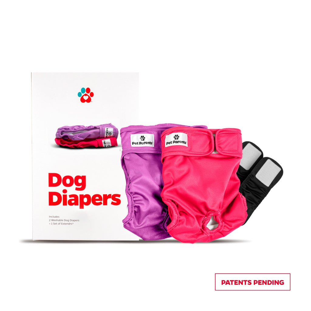 Pet Parents® - Dog Diapers (3-Pack) + Extendrs®, Washable Dog Diapers