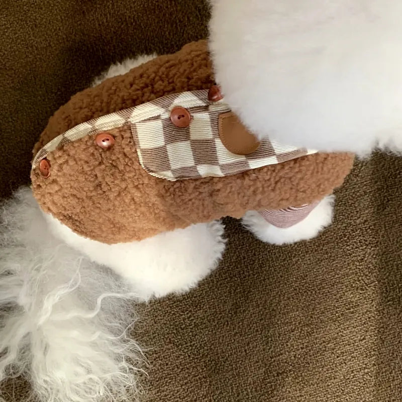 Autumn and Winter Teddy Style Pet Clothing for Small Dogs and Cats Warm Plush Vest Coat for Pets - Dog.Dog.Cat.