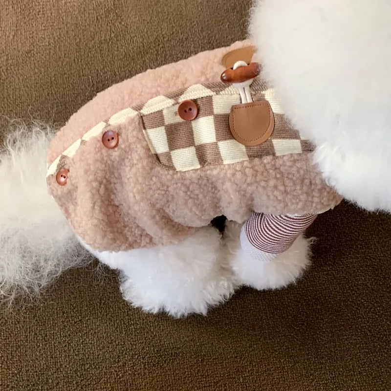 Autumn and Winter Teddy Style Pet Clothing for Small Dogs and Cats Warm Plush Vest Coat for Pets - Dog.Dog.Cat.