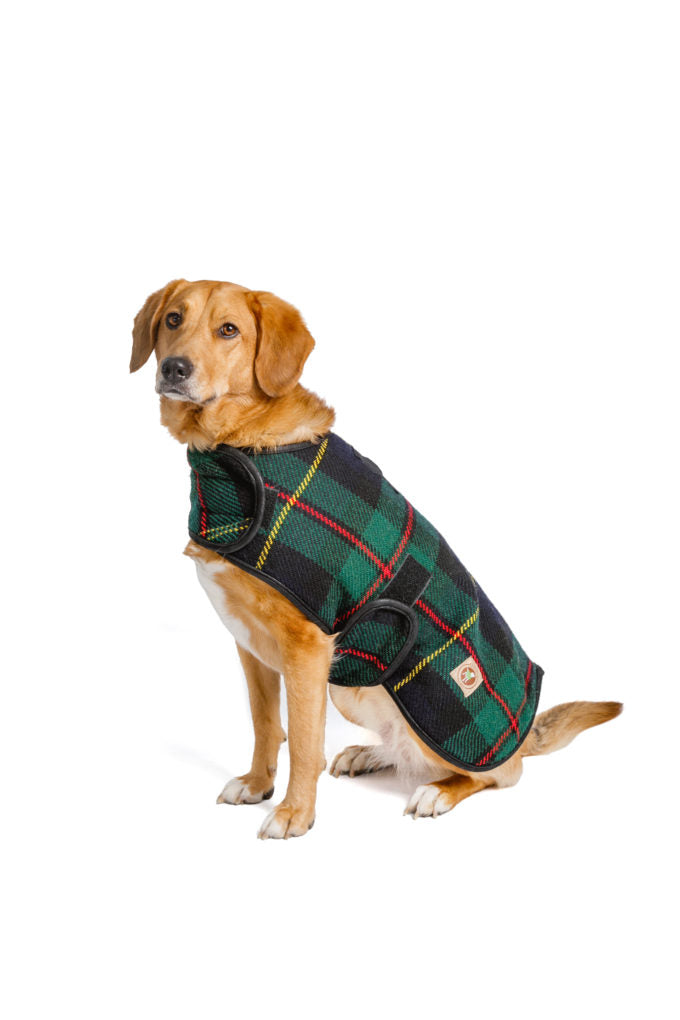 Chilly Dog Dog Blanket Coat Navy Tartan - Dog.Dog.Cat.